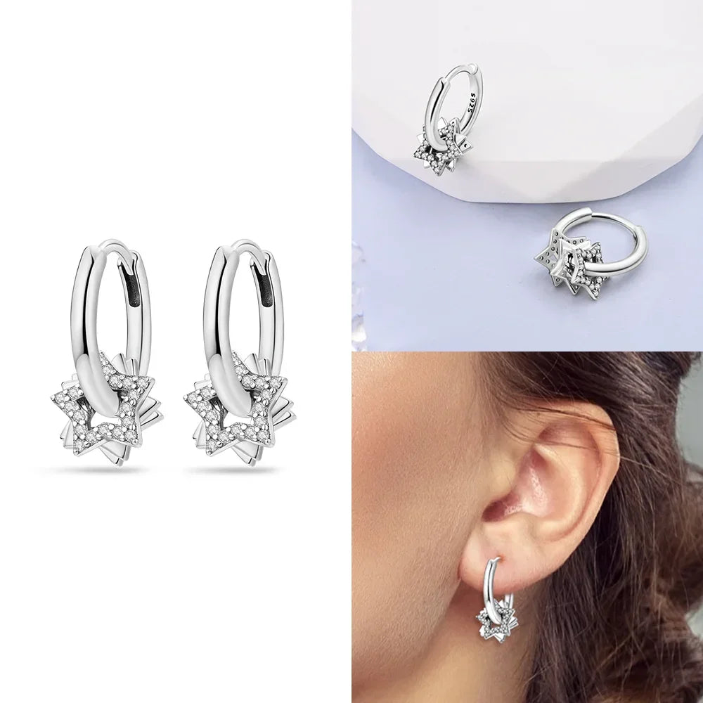 Boucles d’Oreilles Cœur en Argent 925 Certifié – Zircon Coloré Élégant 2025