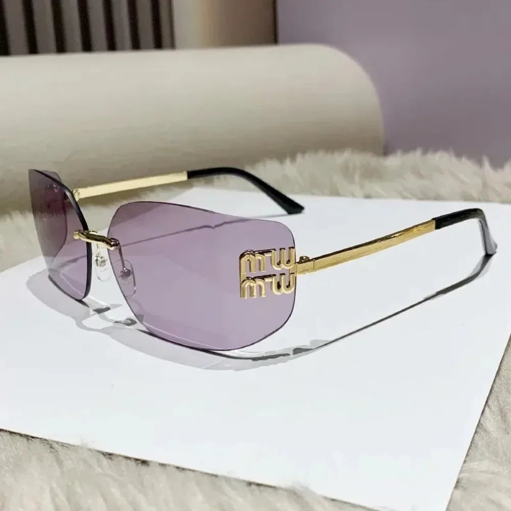 Lunettes Sans Bord UV400 premium Courbées – Élégance UV400