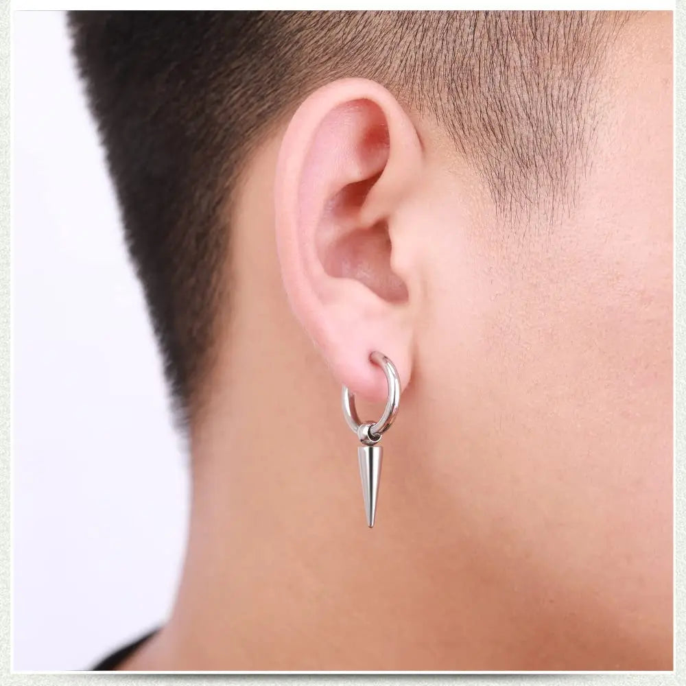 Boucles d’oreilles croix homme – Lot de 2 à 24 pièces en acier inoxydable