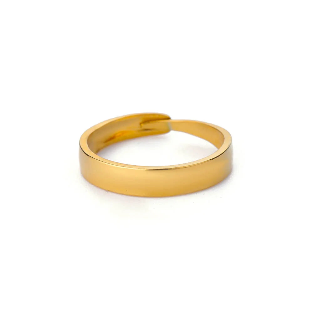 Bague œil Protecteur – Acier Inoxydable Doré, Ajustable, Design Géométrique avec Zircone