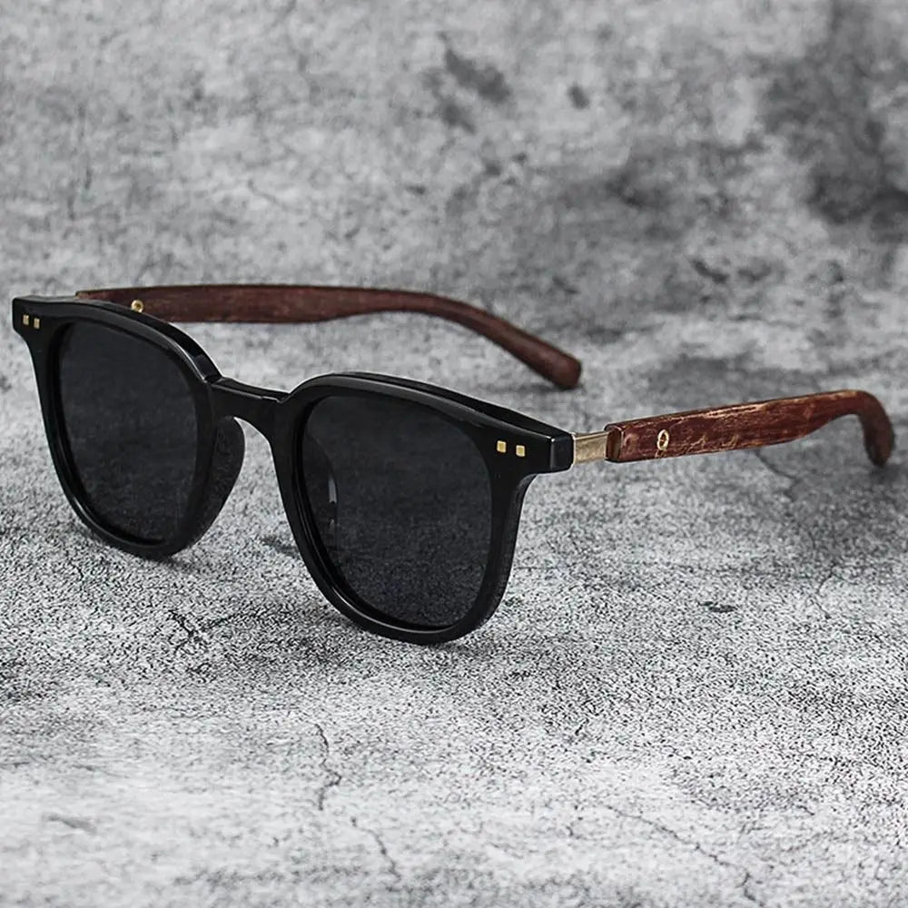 Lunettes de Soleil Unisex Effet Bois – Style Rétro UV400