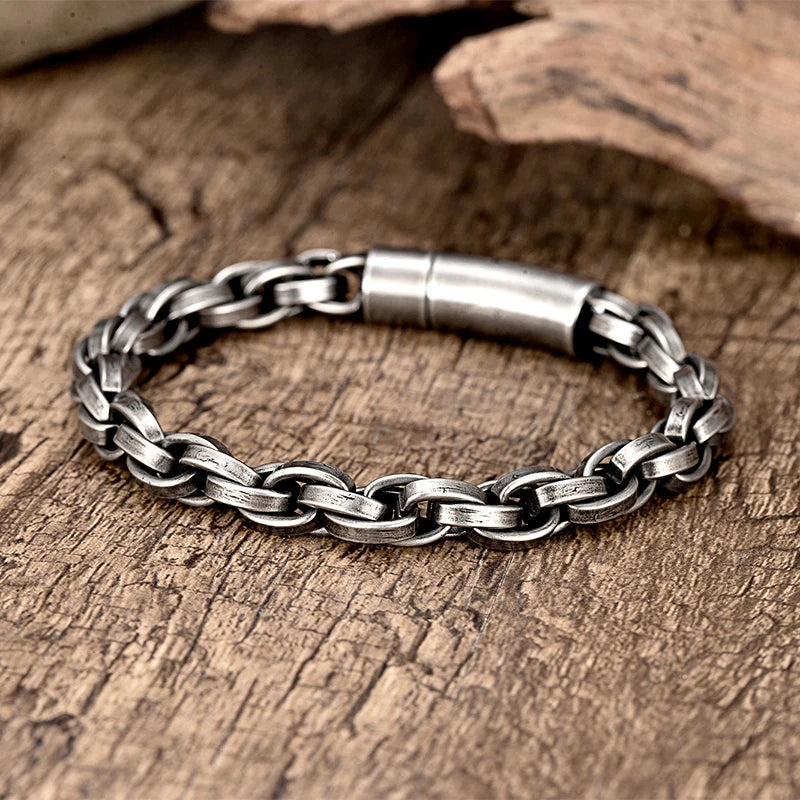 Pulsera trenzada para hombre - Acero inoxidable, diseño moderno y estilo moderno.