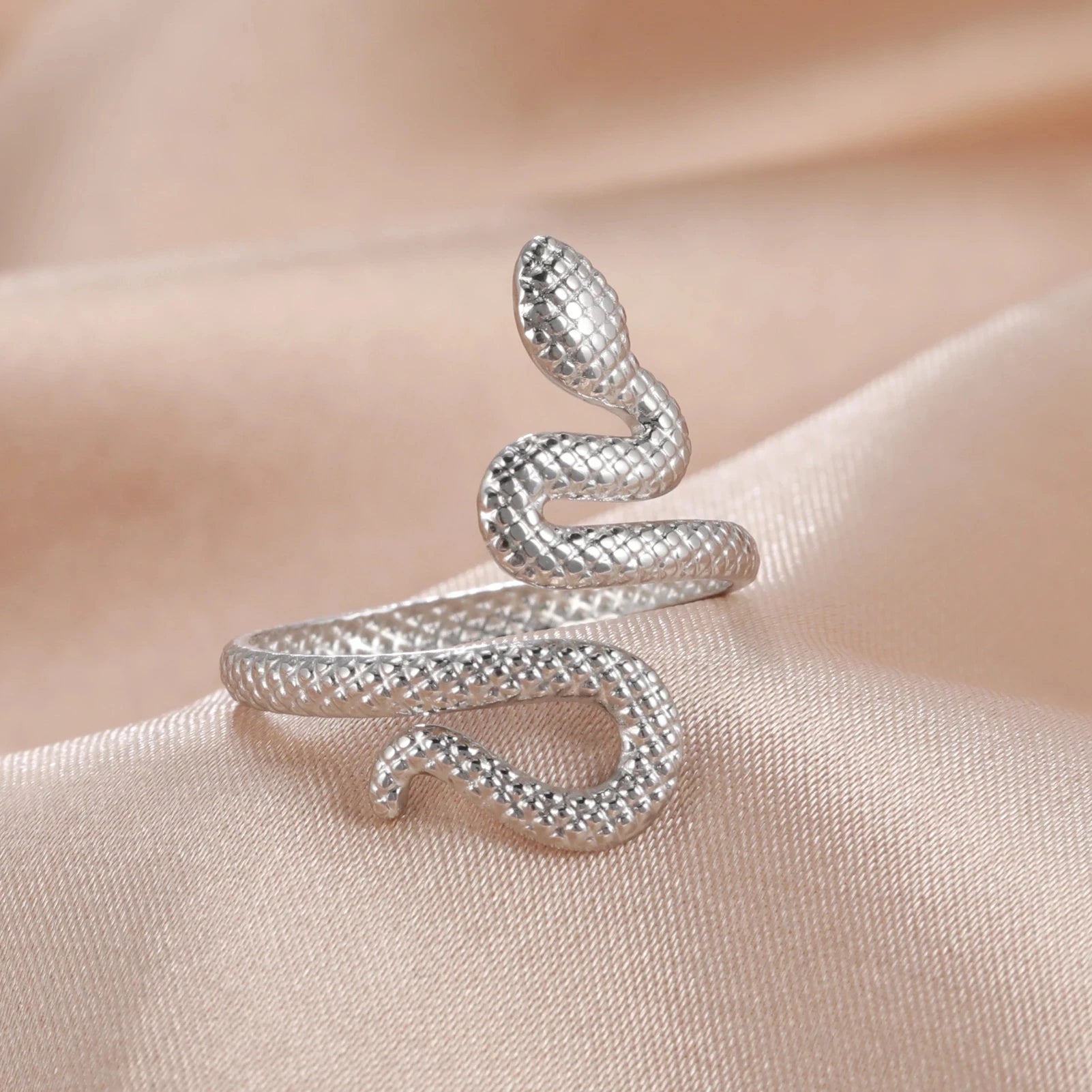 Bague Ajustable Fantaisie, Acier Inoxydable Argenté, Motifs Originaux pour Femmes Adultes