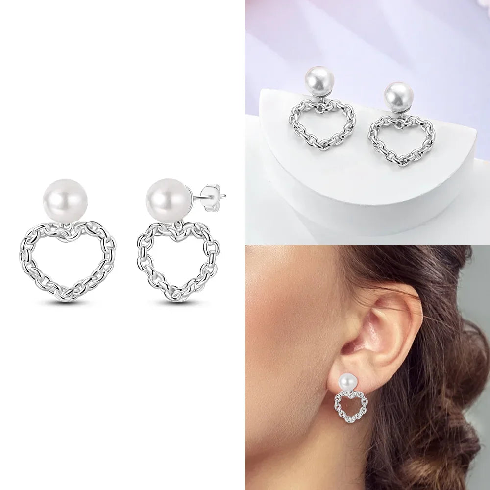 Boucles d’Oreilles Cœur en Argent 925 Certifié – Zircon Coloré Élégant 2025
