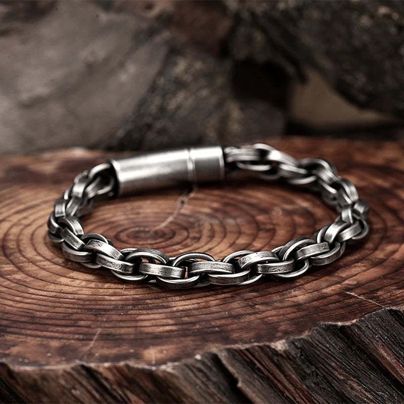 Pulsera trenzada para hombre - Acero inoxidable, diseño moderno y estilo moderno.