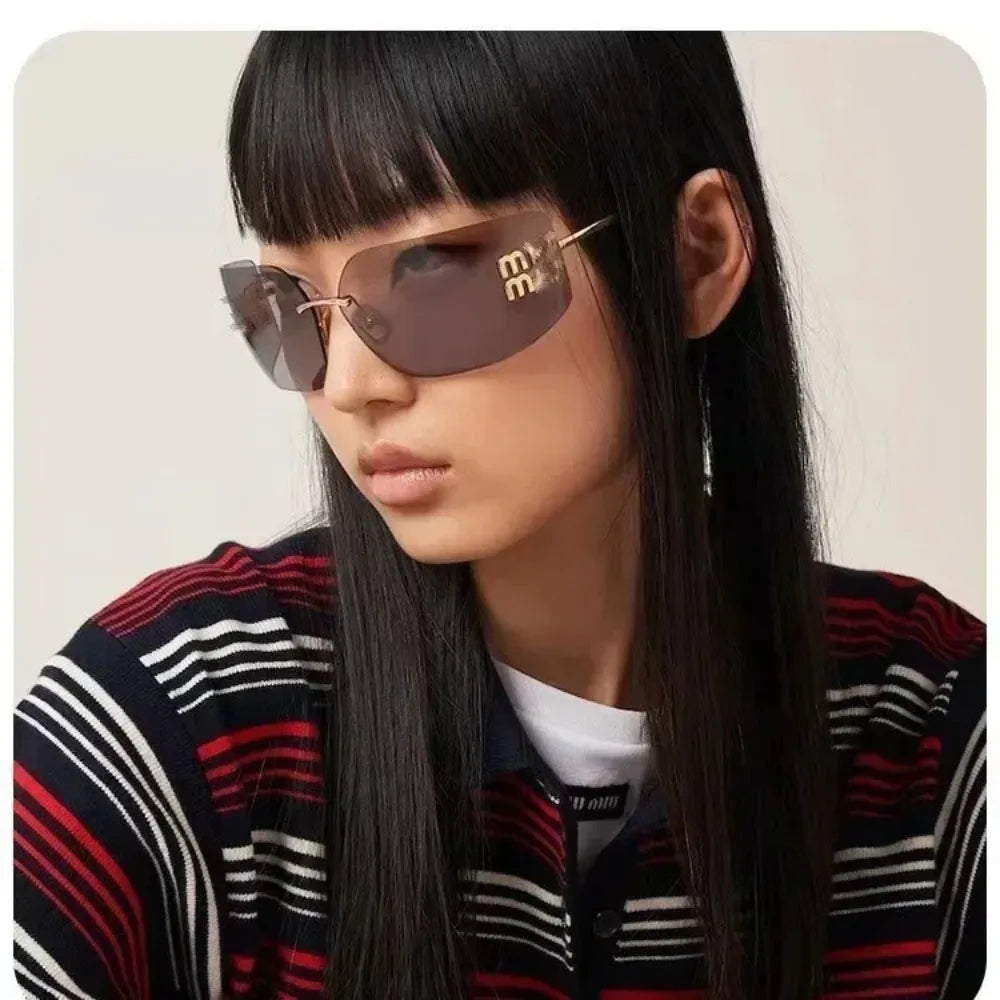 Lunettes Sans Bord UV400 premium Courbées – Élégance UV400