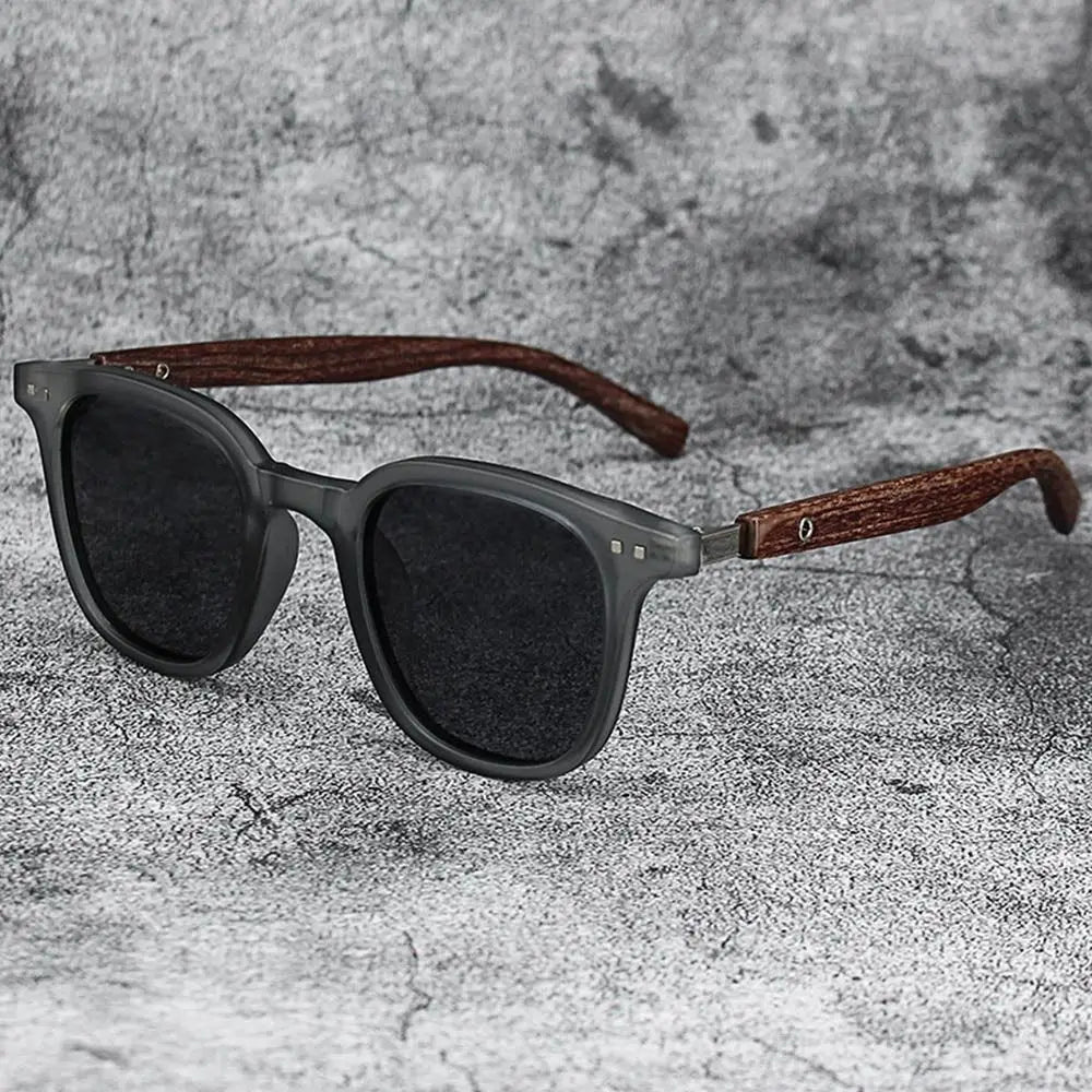 Lunettes de Soleil Unisex Effet Bois – Style Rétro UV400
