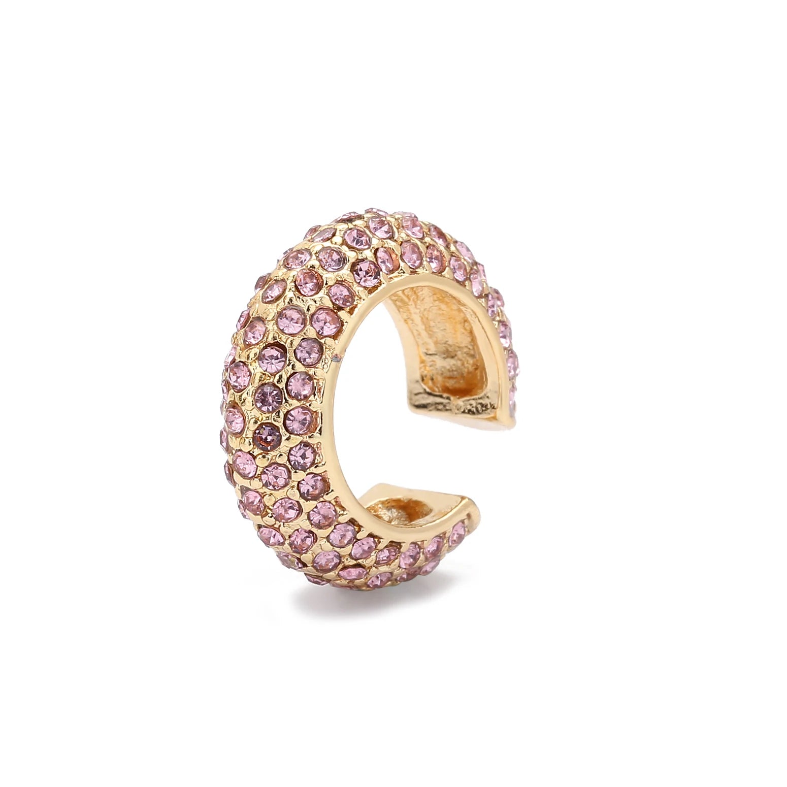 Clip d’Oreille Sans Perçage en Forme de C, Cristaux Zircon, Style Empilable