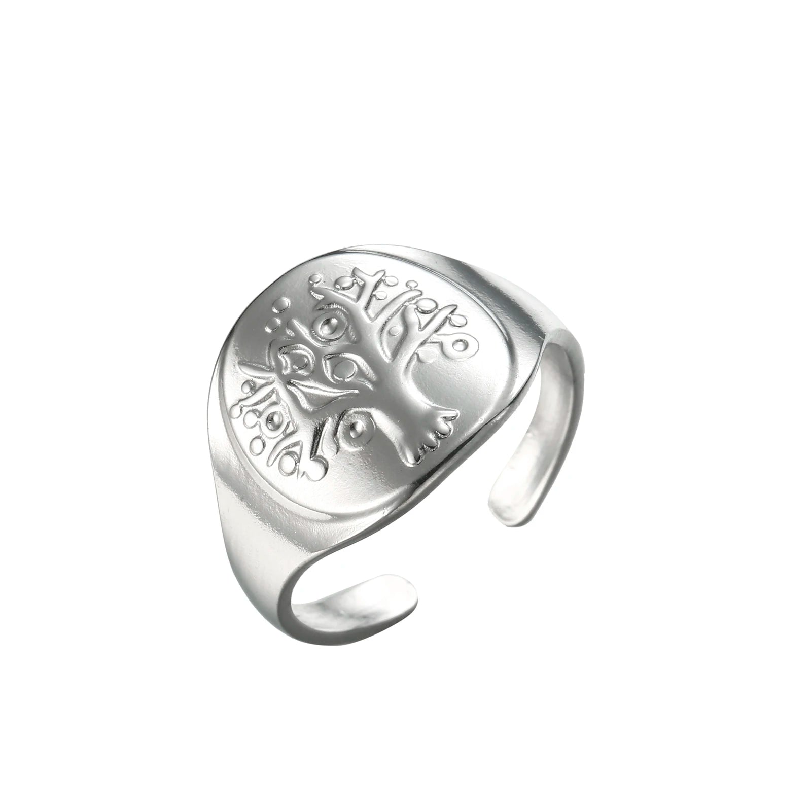 Bague Ajustable Fantaisie, Acier Inoxydable Argenté, Motifs Originaux pour Femmes Adultes