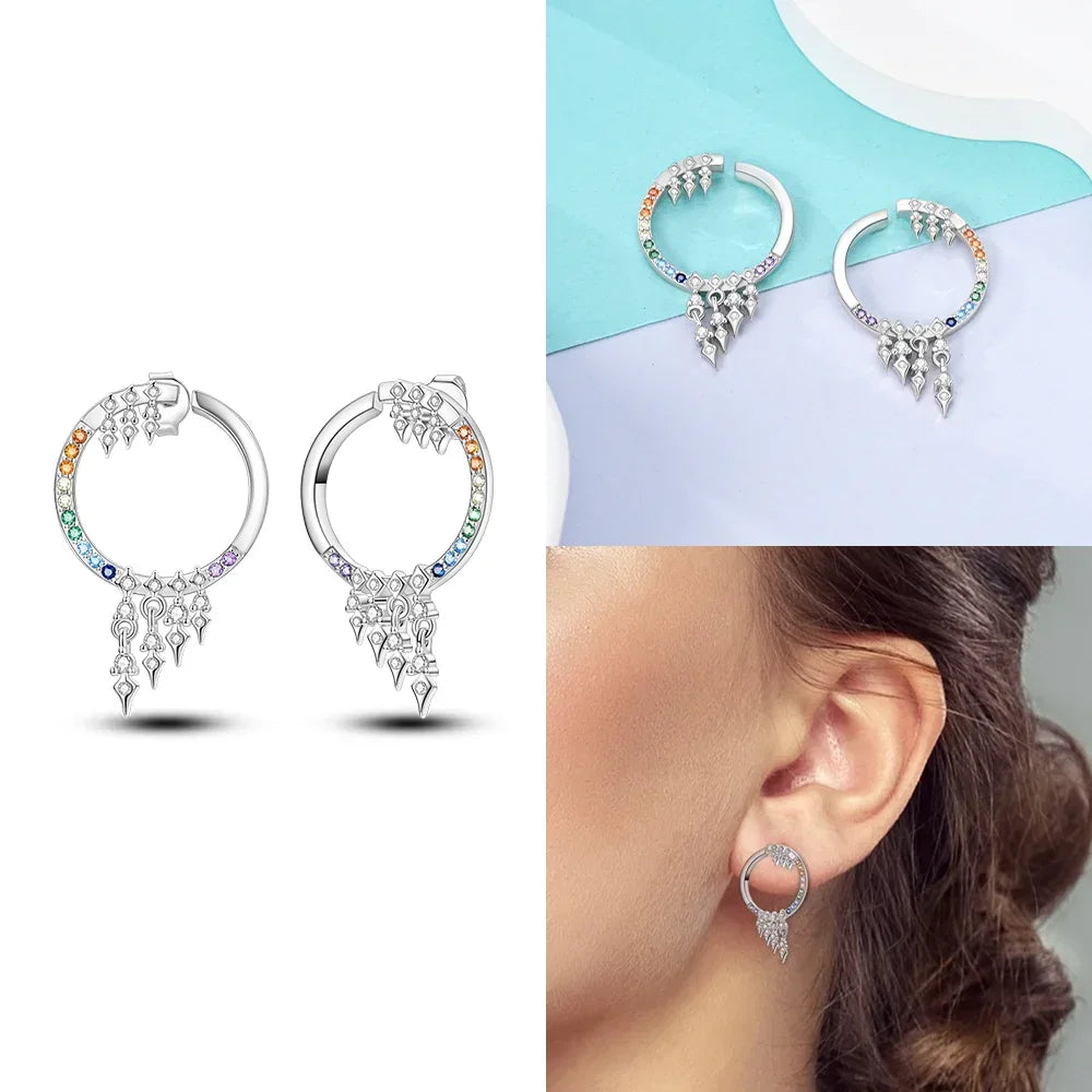 Boucles d’Oreilles Cœur en Argent 925 Certifié – Zircon Coloré Élégant 2025