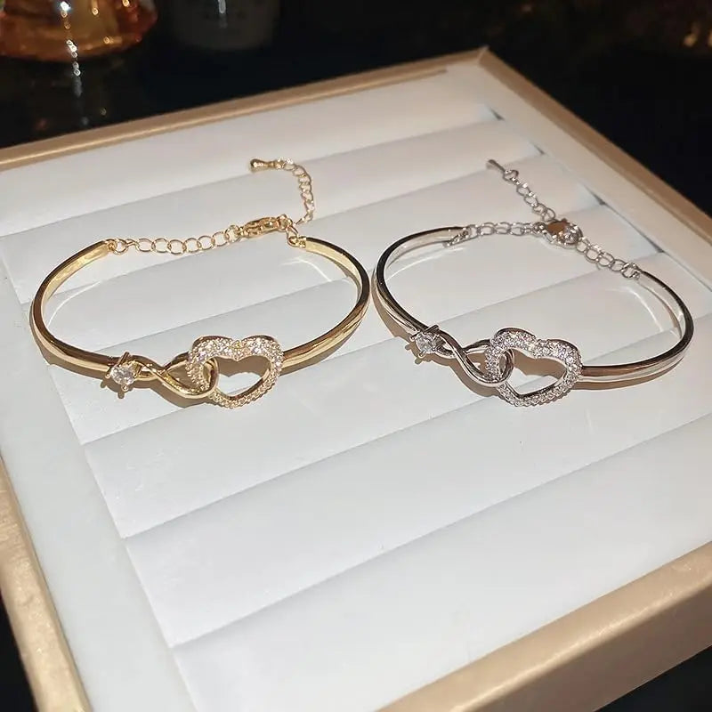 Bracelet à ma fille Cœur Infini en Zircon, Cadeau Touchant