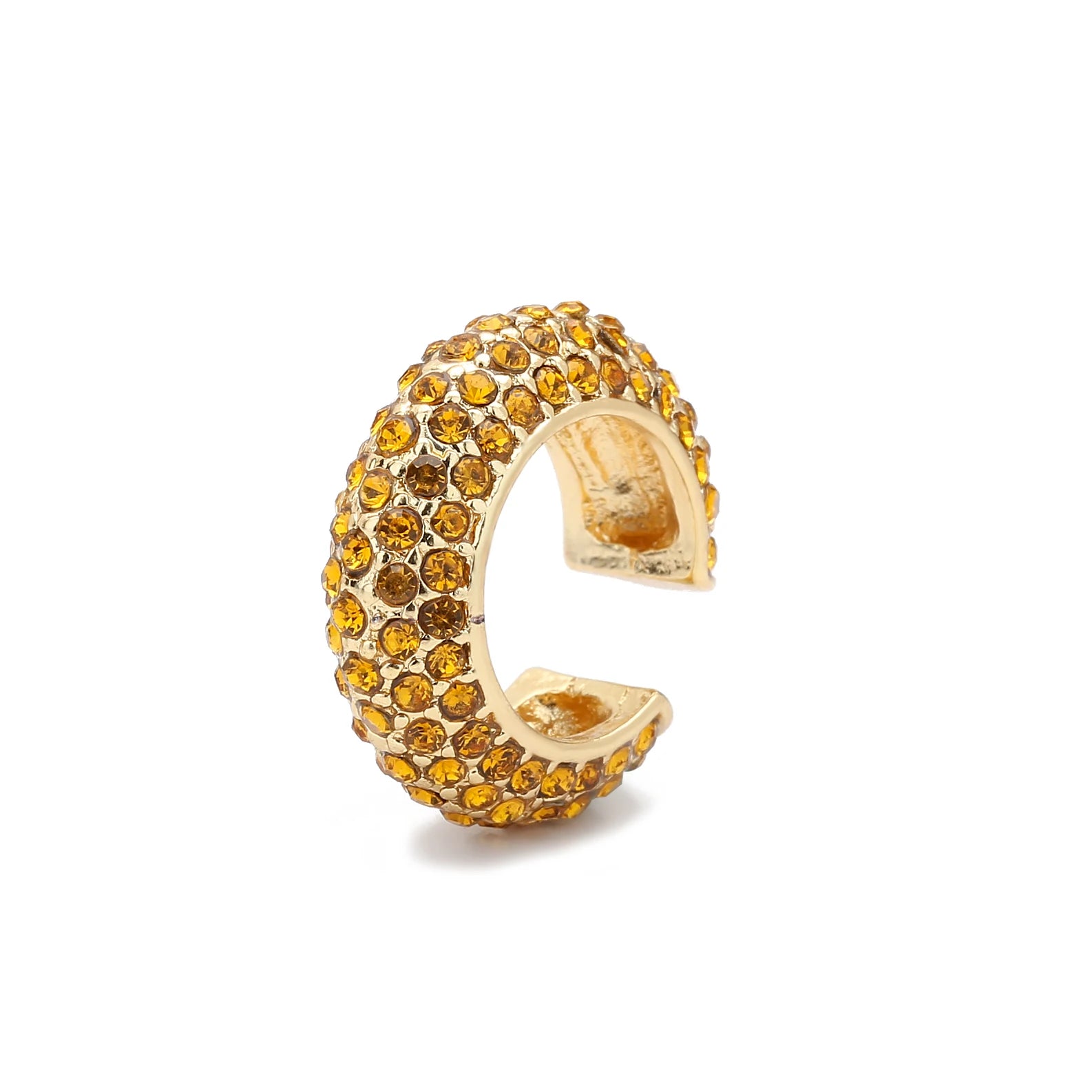 Clip d’Oreille Sans Perçage en Forme de C, Cristaux Zircon, Style Empilable
