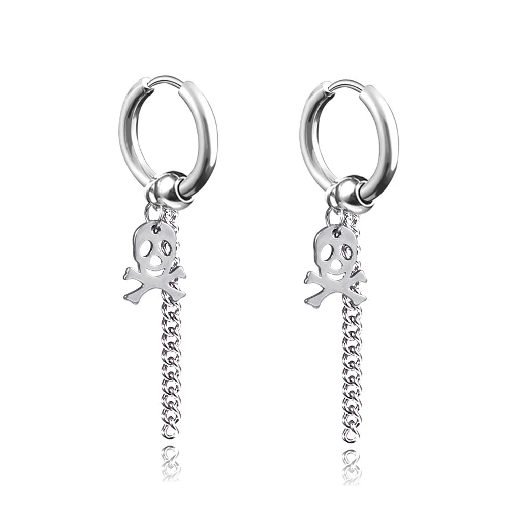 Boucles d’oreilles croix homme – Lot de 2 à 24 pièces en acier inoxydable