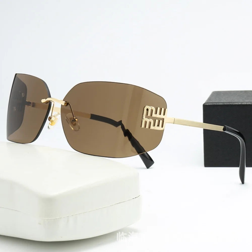 Lunettes Sans Bord UV400 premium Courbées – Élégance UV400