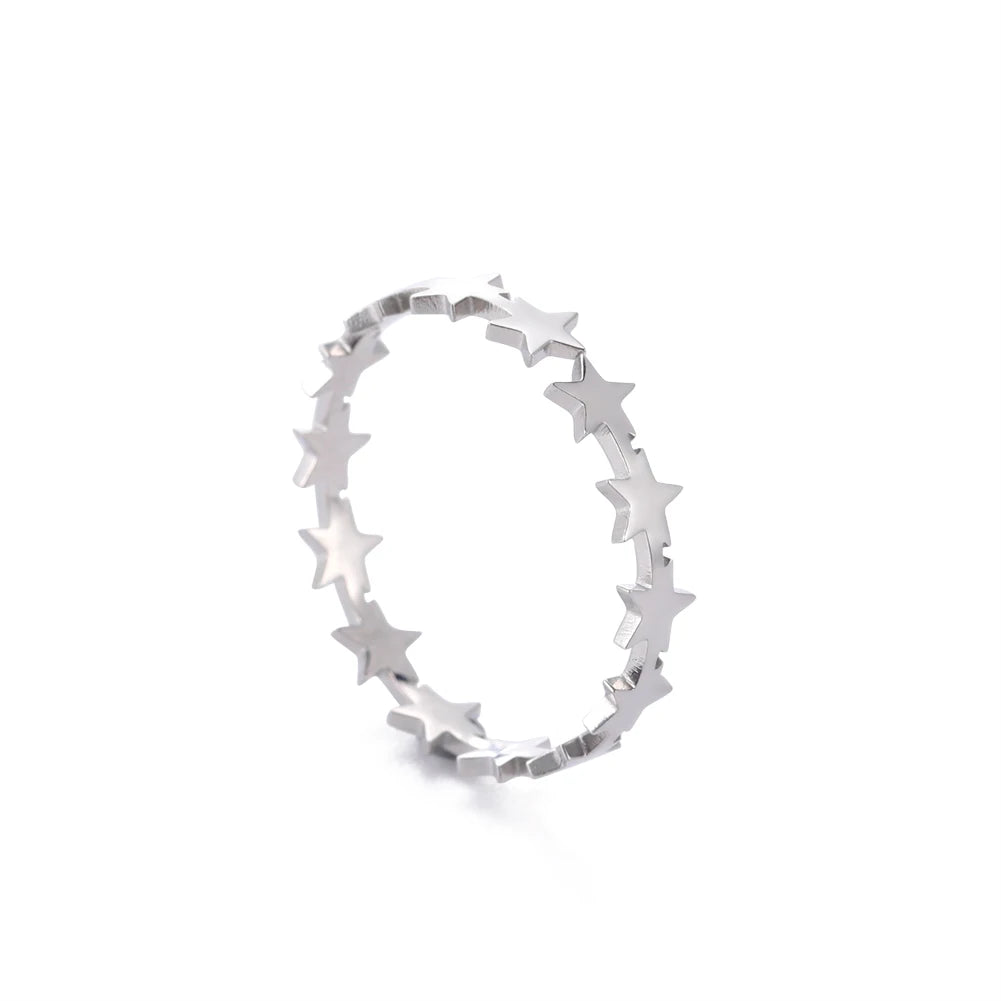 Bague Ajustable Fantaisie, Acier Inoxydable Argenté, Motifs Originaux pour Femmes Adultes