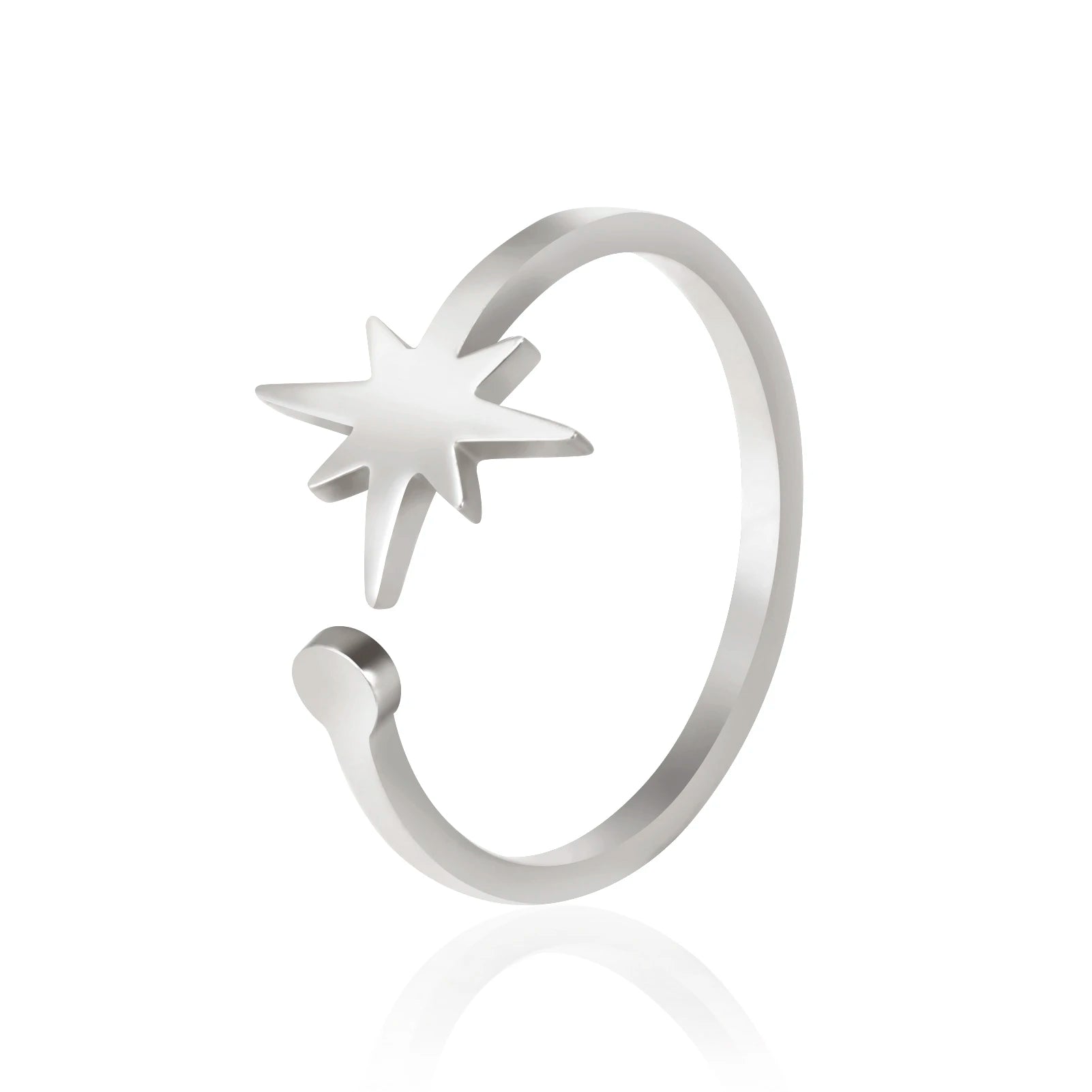 Bague Ajustable Fantaisie, Acier Inoxydable Argenté, Motifs Originaux pour Femmes Adultes