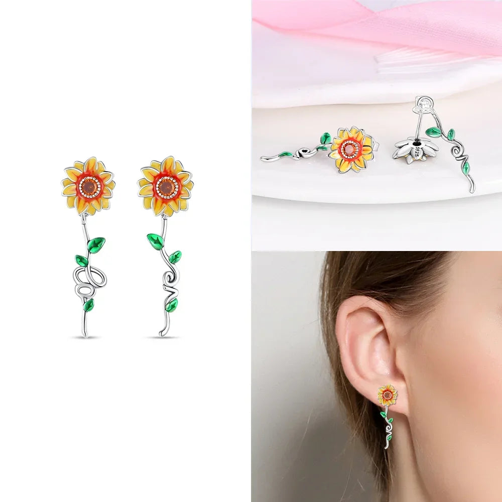 Boucles d’Oreilles Cœur en Argent 925 Certifié – Zircon Coloré Élégant 2025