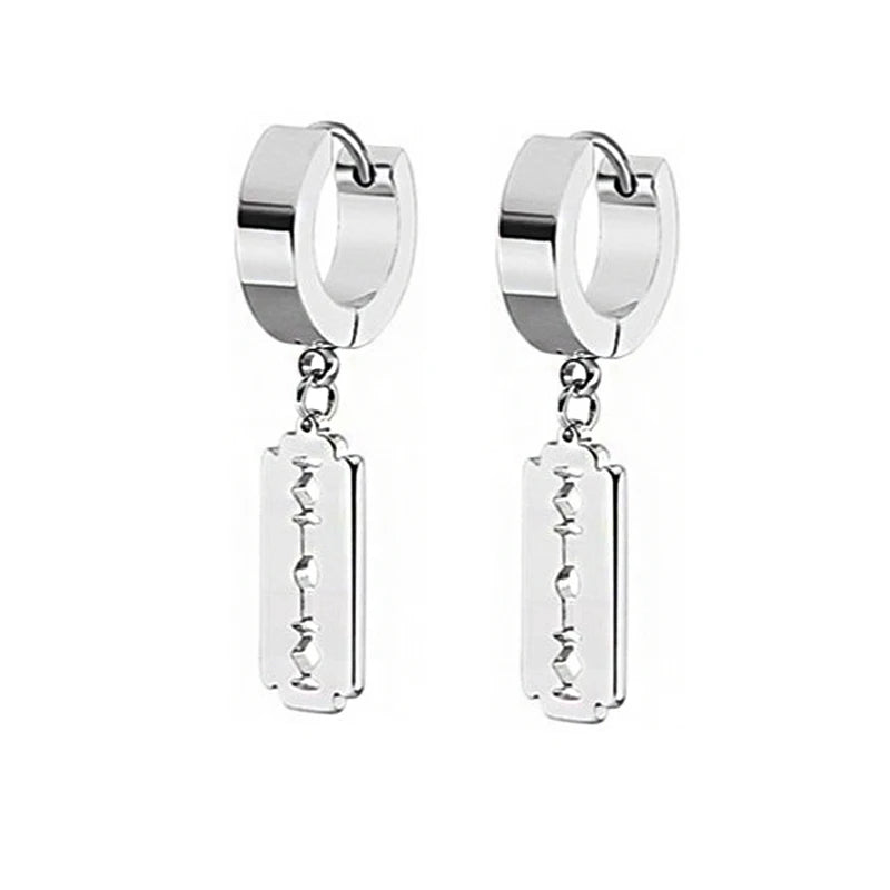 Boucles d’oreilles croix homme – Lot de 2 à 24 pièces en acier inoxydable