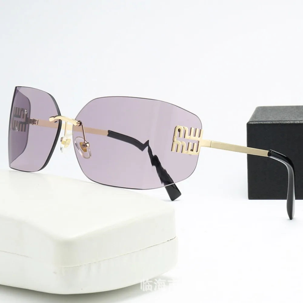 Lunettes Sans Bord UV400 premium Courbées – Élégance UV400