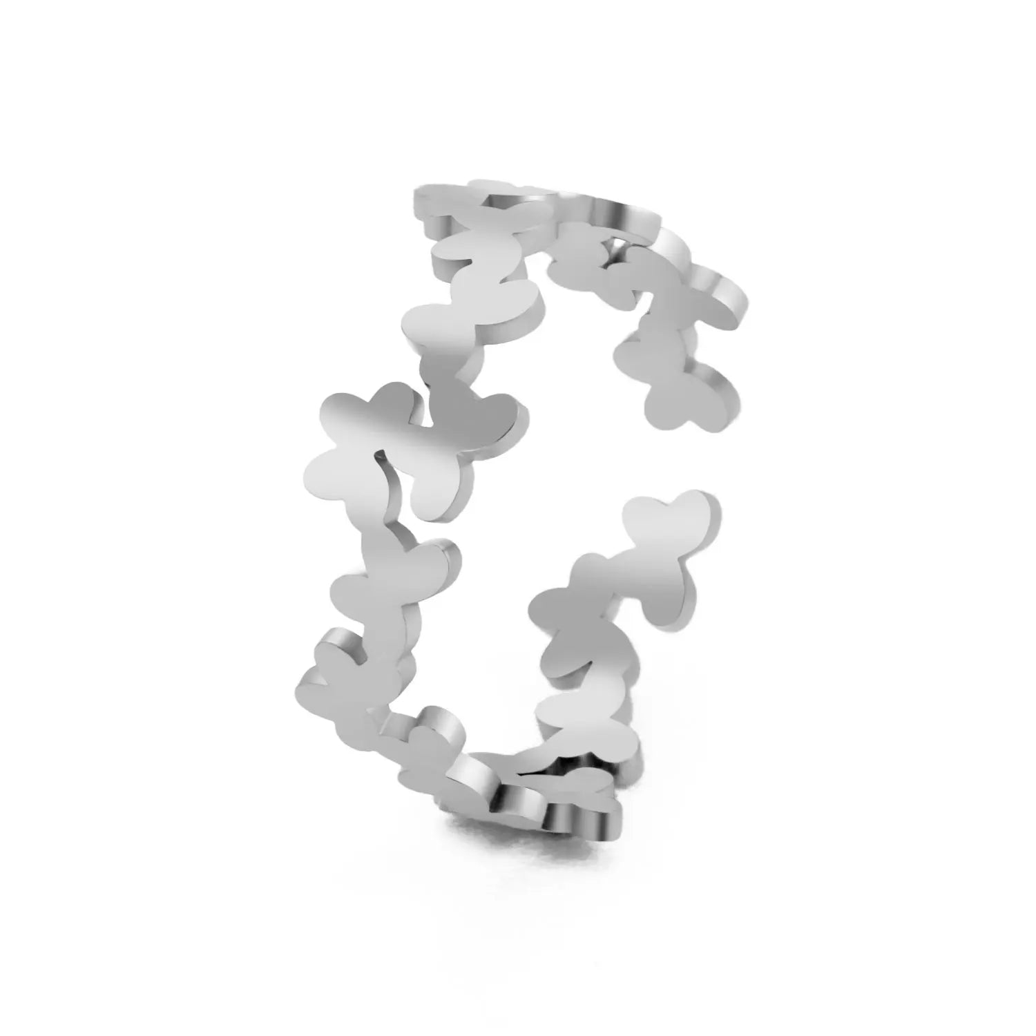 Bague Ajustable Fantaisie, Acier Inoxydable Argenté, Motifs Originaux pour Femmes Adultes