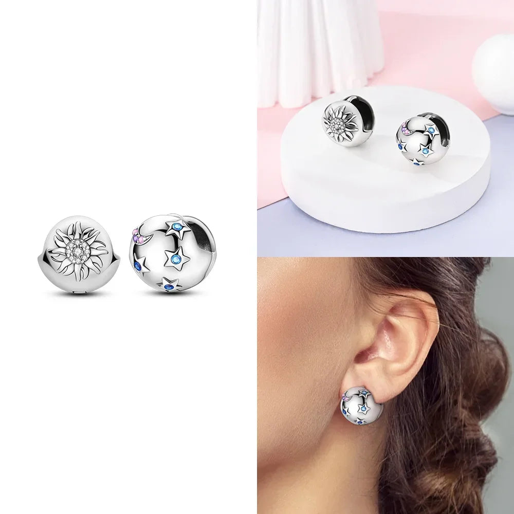 Boucles d’Oreilles Cœur en Argent 925 Certifié – Zircon Coloré Élégant 2025
