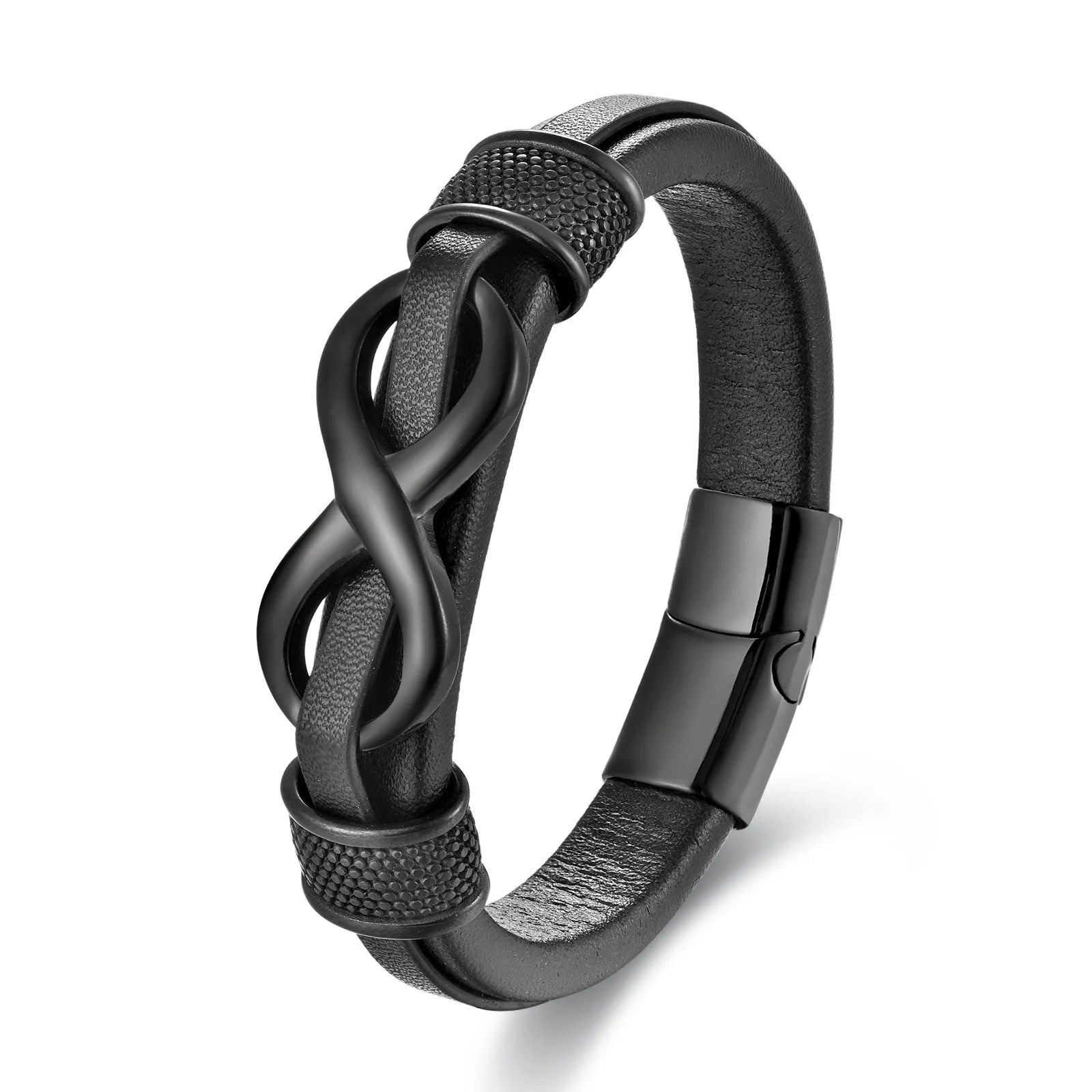 Bracelet Homme Acier et Cuir – Élégance Infinie pour Cadeau ou Style Business