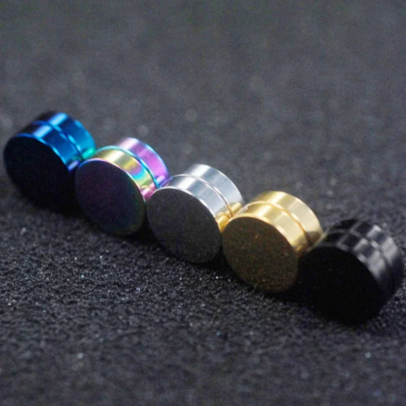 Pendientes magnéticos unisex de clip sin perforación en acero inoxidable
