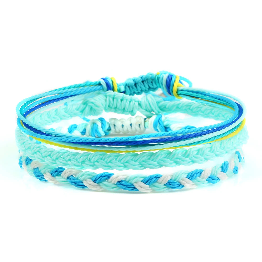 bracelet tibétain multicolore réglable, tressé a la main