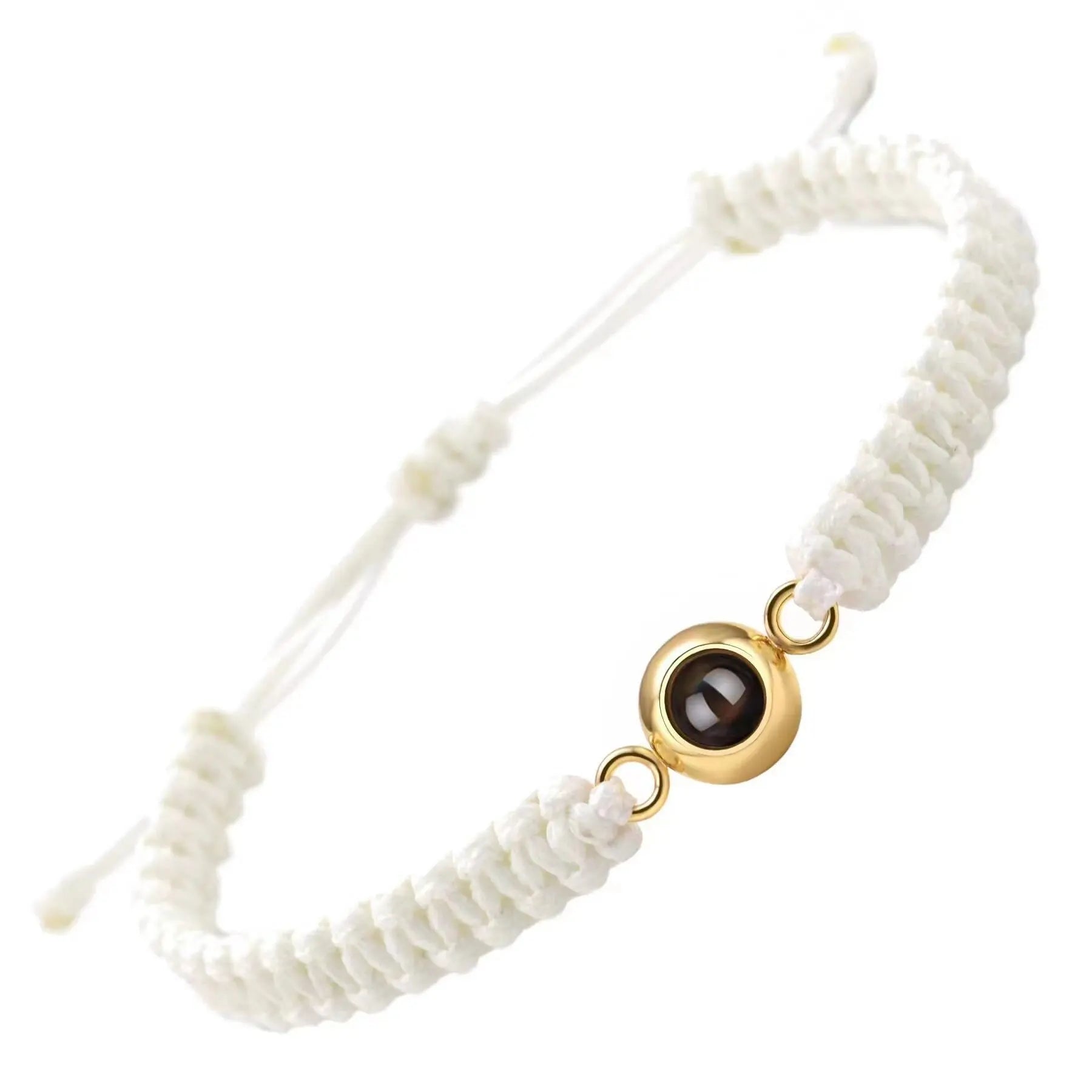 bracelet personnalisé projection photo blanc, acier inoxydable