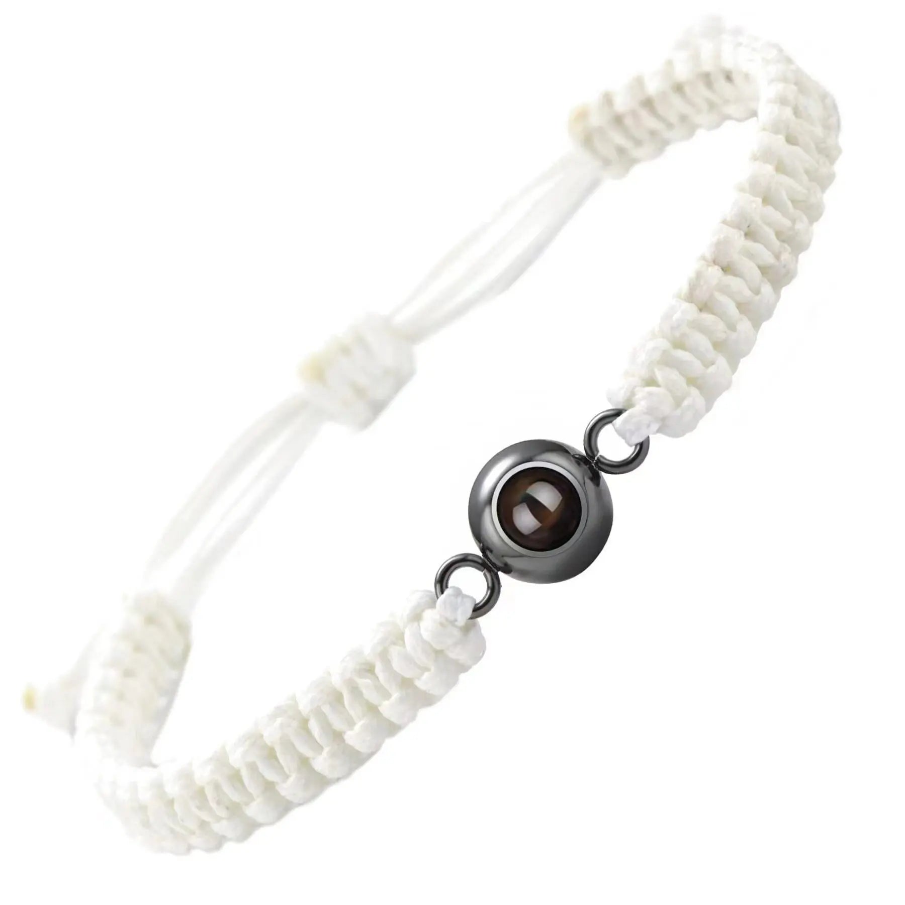 bracelet personnalisé projection photo blanc, acier inoxydable