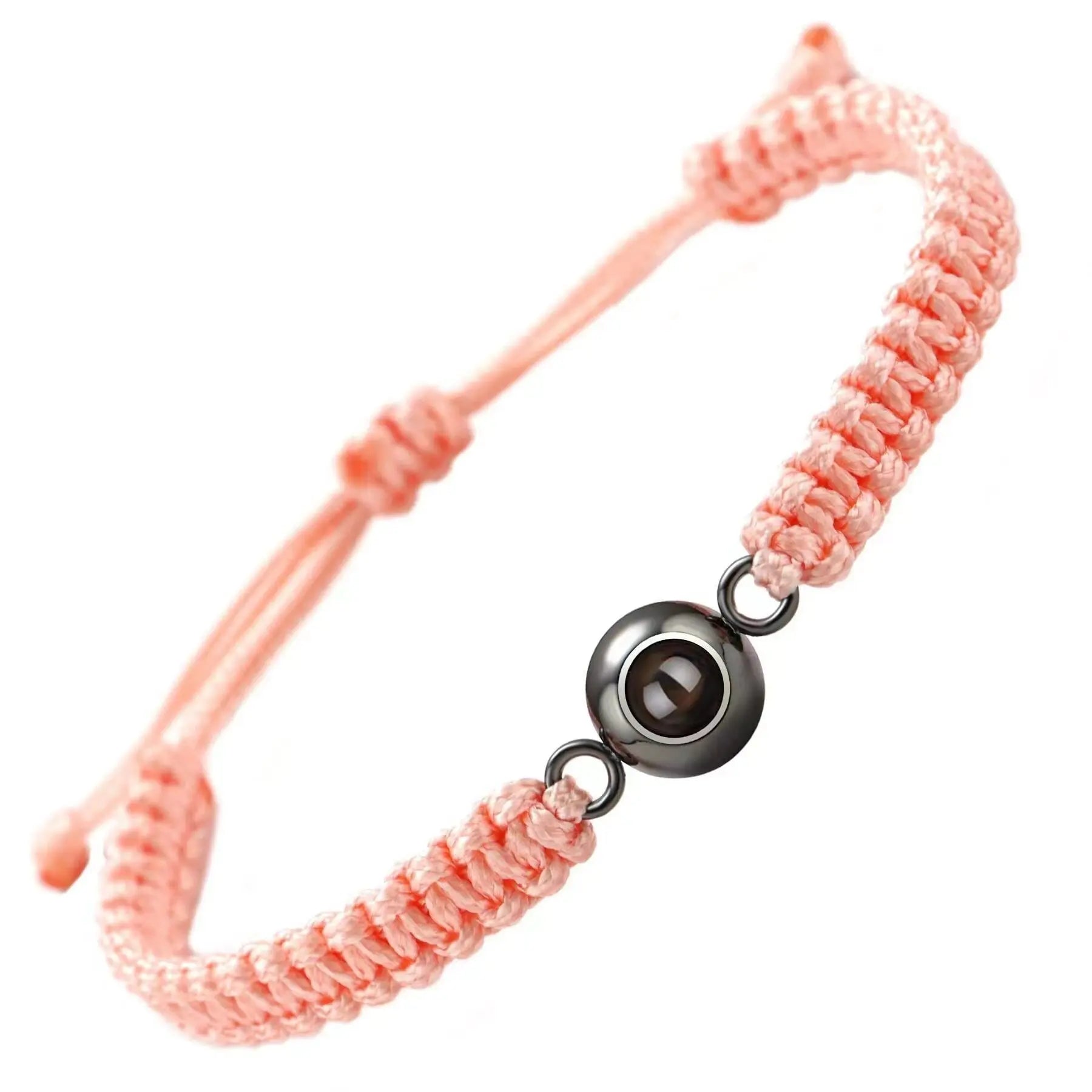 bracelet personnalisé projection photo rose, acier inoxydable