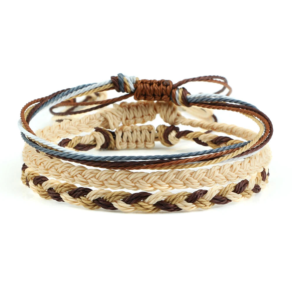 bracelet tibétain multicolore tressé a la main, réglable