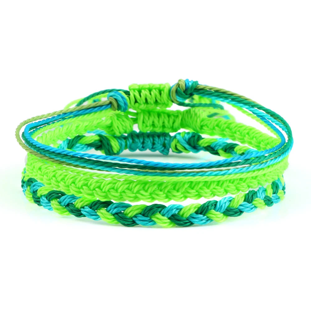 bracelet tibétain tressé a la main, réglable, unisexe