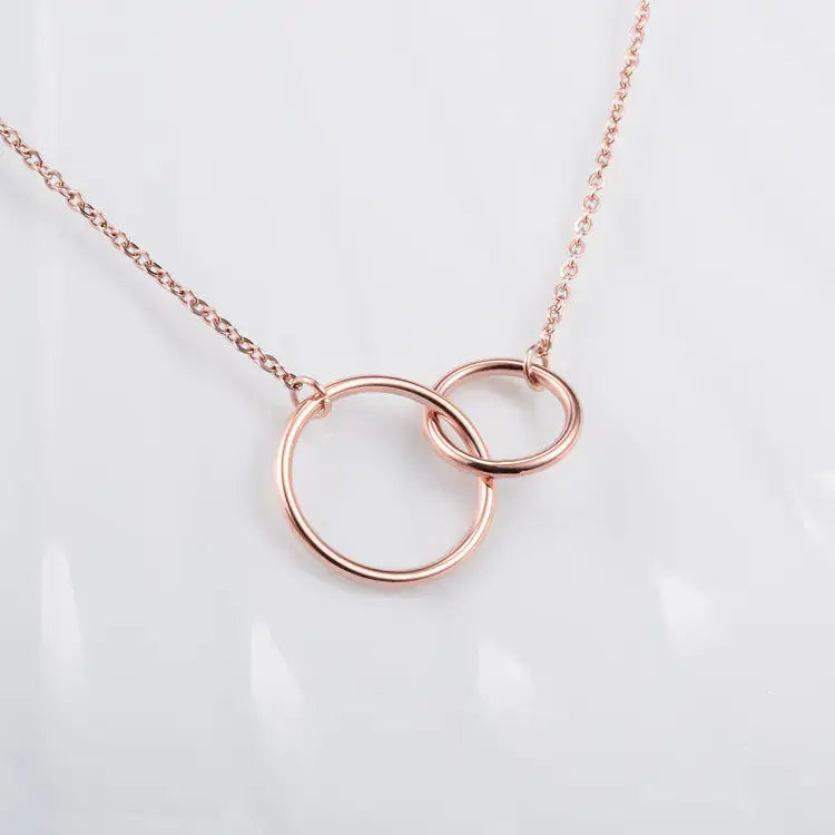 Collier Double Cercle Infini – Acier inoxydable argenté/doré 18K-Collier-Héritage Chic -Rose gold-Heritage Chic
