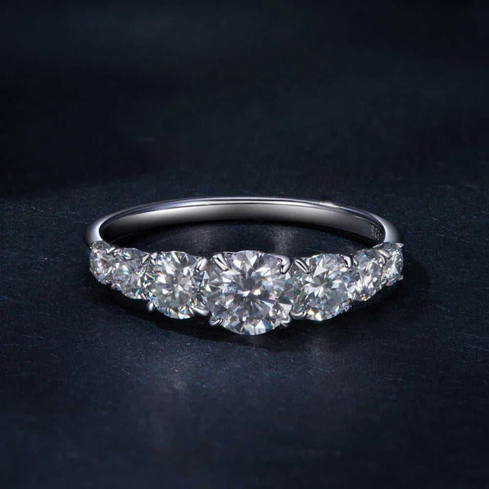 Bague moissanite 1.5 carat en argent 925 – bijou élégant pour femme