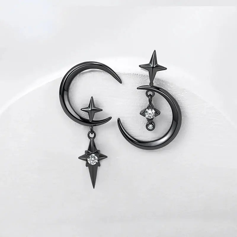 Boucles d’Oreilles Lune Argent 925 & Cristaux – Élégance Féminine-Boucle d’oreilles-Héritage Chic -Heritage Chic