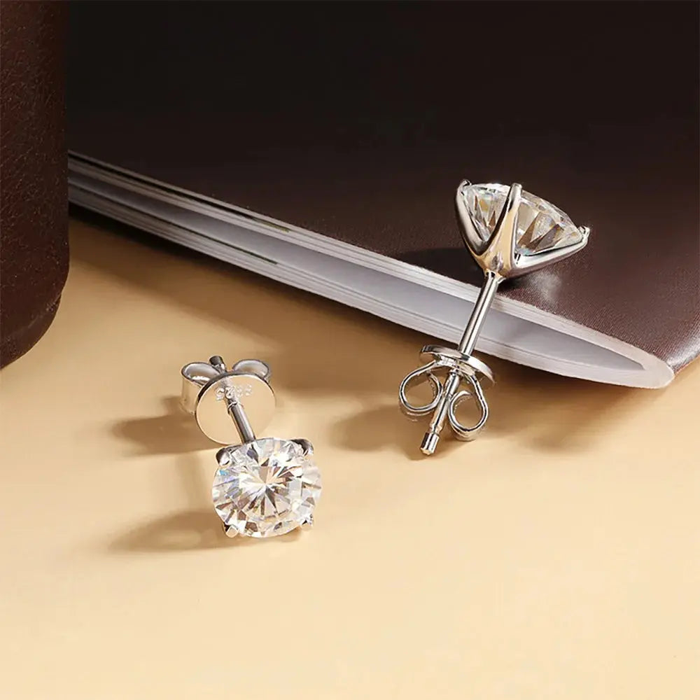 Boucles d’oreilles Moissanite, Argent 925 Plaqué Or 18K, Unisexe-Boucle d’oreilles-Héritage Chic -Heritage Chic