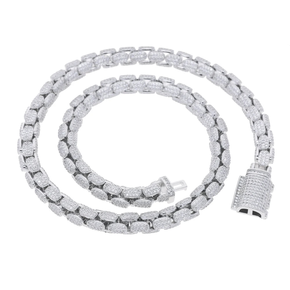 Chaîne Bling Miami pour homme en zircon cubique, finition argent – Héritage Chic