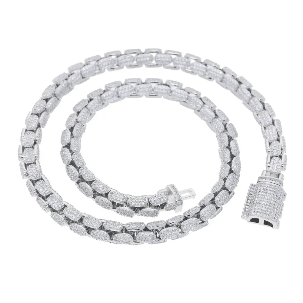 Chaîne Bling Miami, Collier Homme Zircon Cubique-Collier-Héritage Chic -Platinum Plated-51CM-Heritage Chic