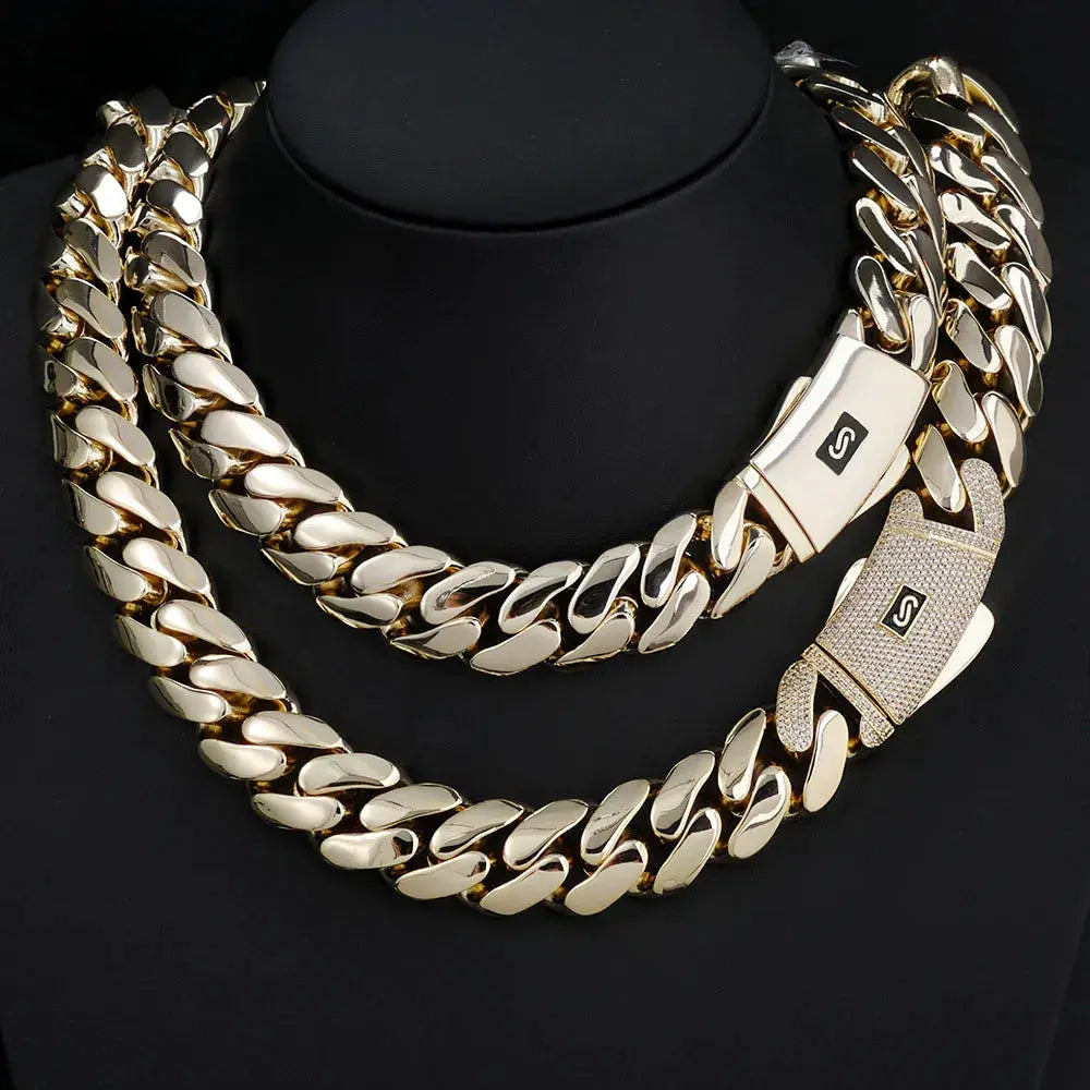 Chaîne Gourmette Cubaine Plaqué Or 14 Carats et Bracelet-Collier et bracelet-Héritage Chic -Heritage Chic