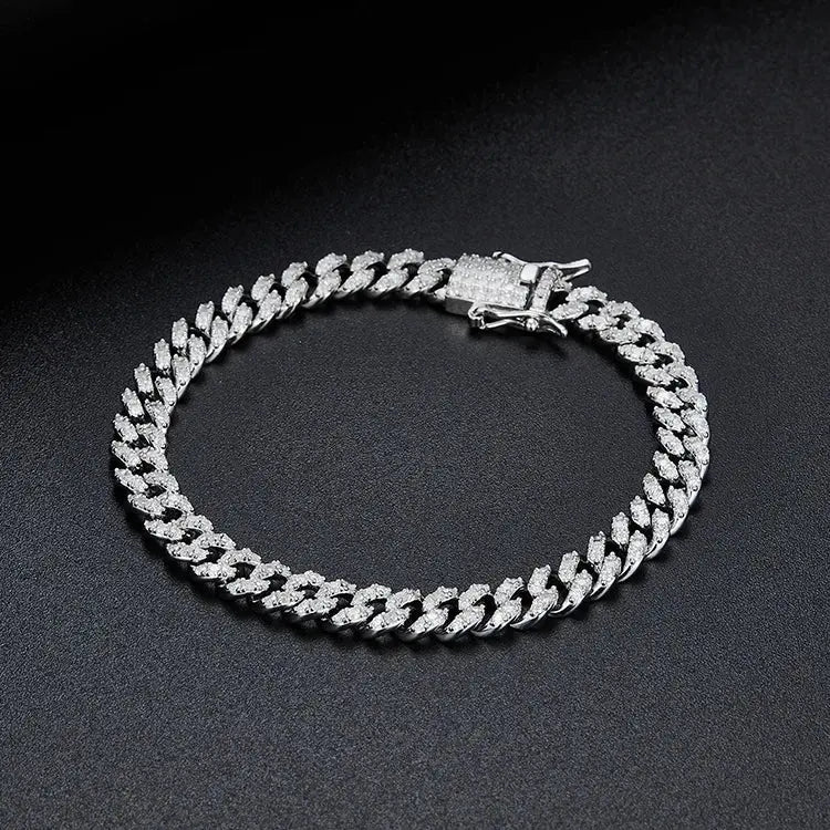 Chaîne Moissanite 925 Argent Sterling – 6mm, Brillance VVS, Testée Diamant, Pour Homme-Collier-Héritage Chic -Heritage Chic