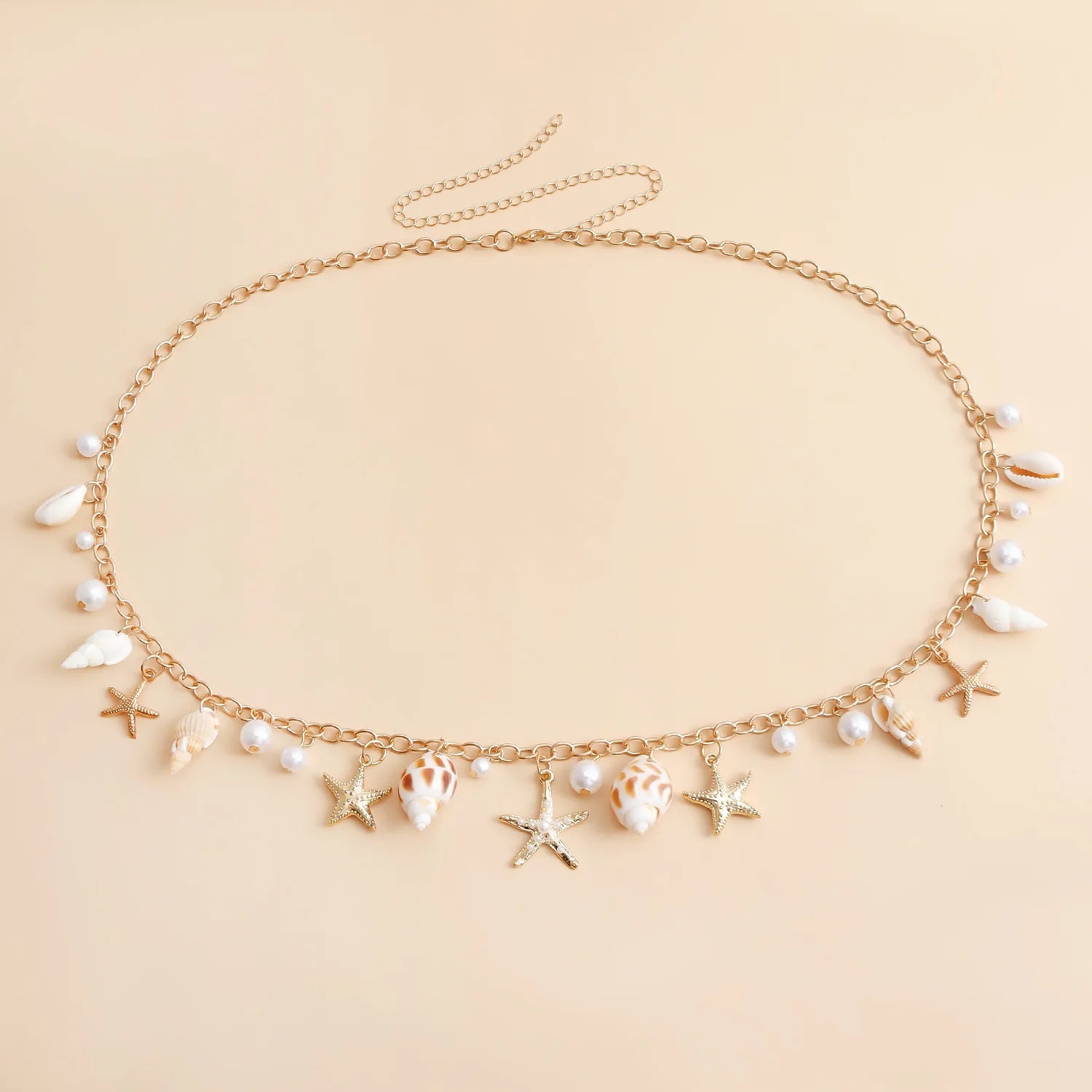 Chaîne de taille bohème coquillage, Bijou de plage-Chaîne de taille-Héritage Chic -Heritage Chic