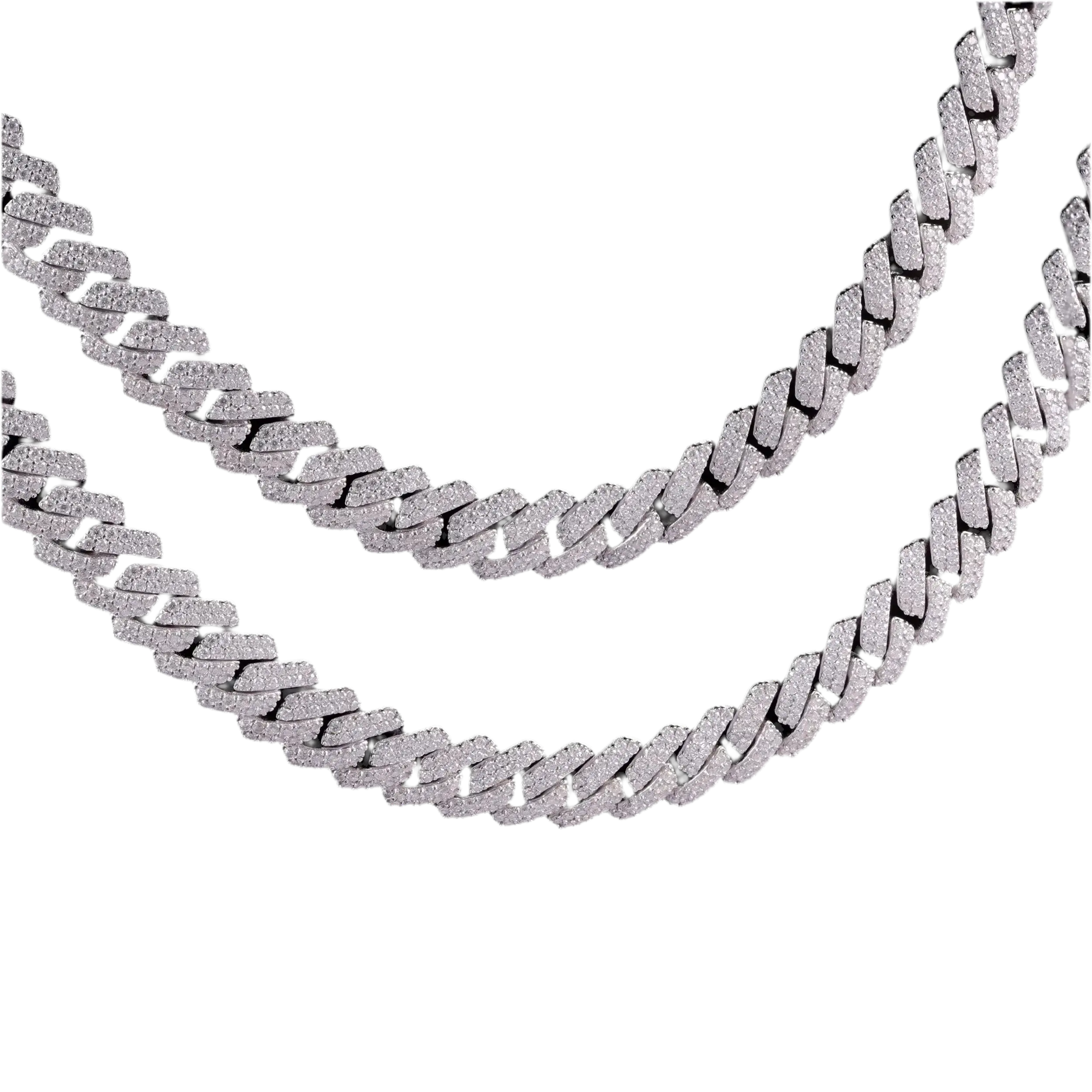 Collier cubain luxe double rangée – brillance exceptionnelle