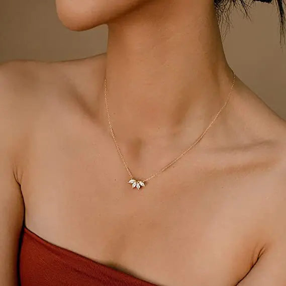 Collier Feuille Élégante – Chaîne fine dorée, bijou féminin tendance-Collier-Héritage Chic -Heritage Chic