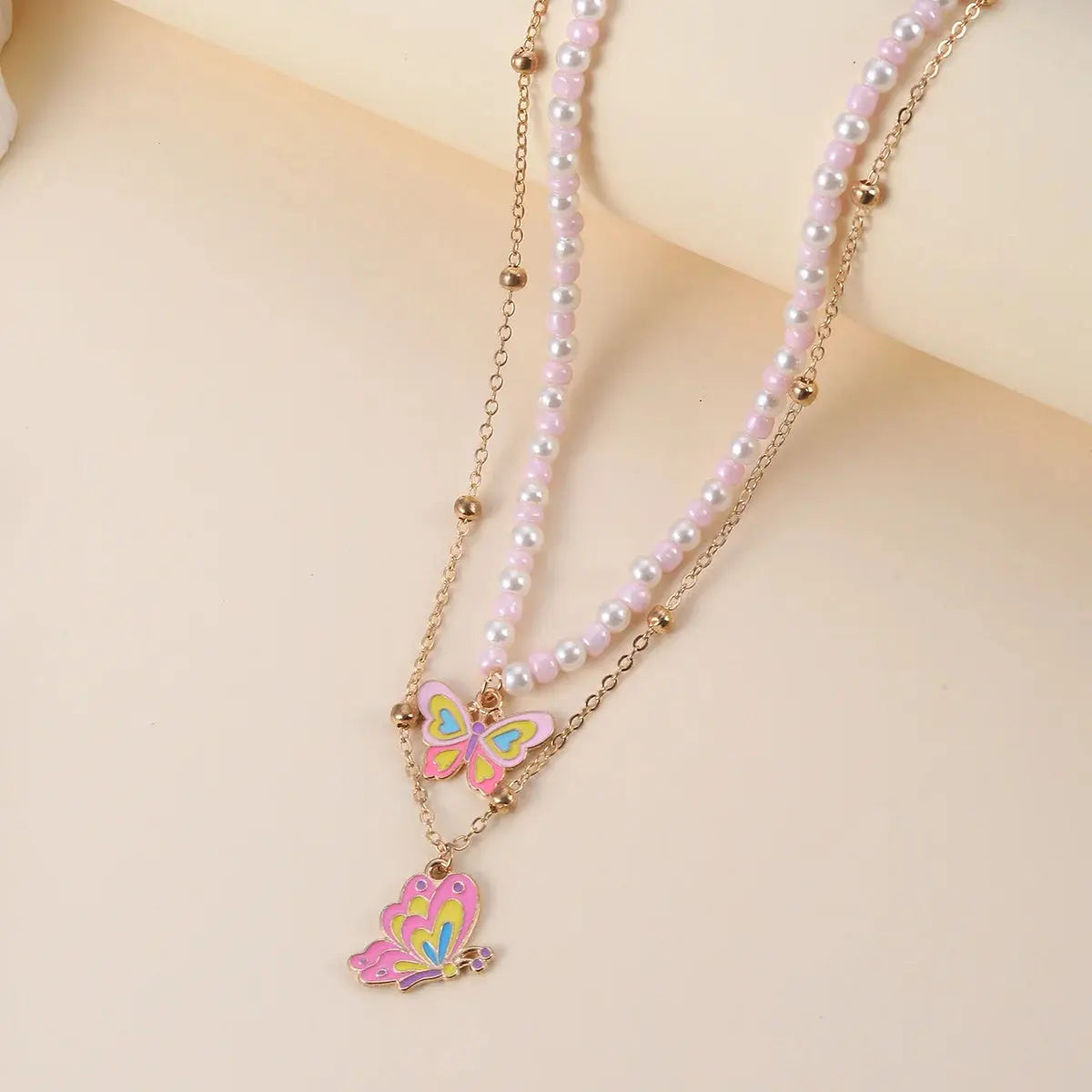 Collier fille bohème multicouches – perles colorées