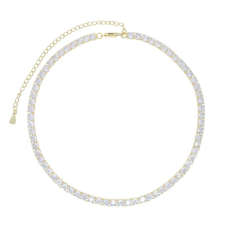 Collier Tennis 4mm Zircon Cubique – Luxe Brillant Femme-Collier-Héritage Chic -Heritage Chic