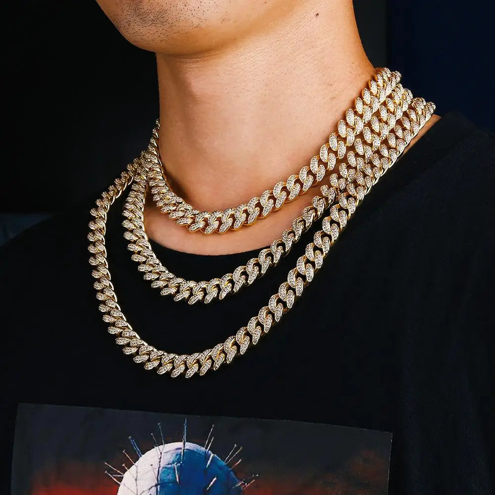Set Cuban Link 12mm – Chaîne et Bracelet Iced Out Style Hip-Hop-Collier-Héritage Chic -Heritage Chic