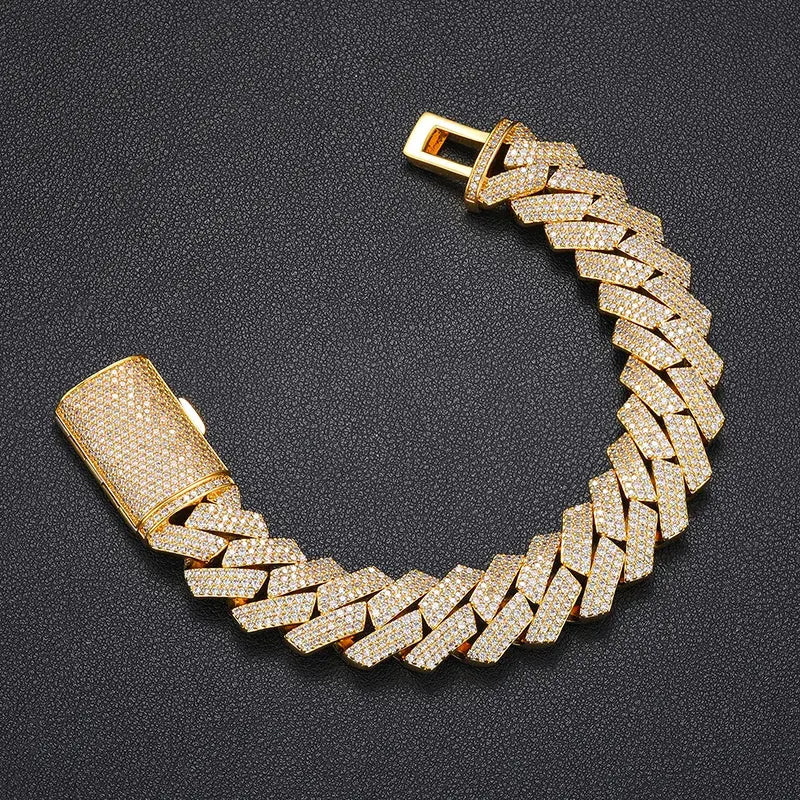 European and American Classic Style High-quality Necklace 16mm Diamond Cuban Link Chain Hiphop Trend Rapper's Jewelry Necklace Heritage Chic