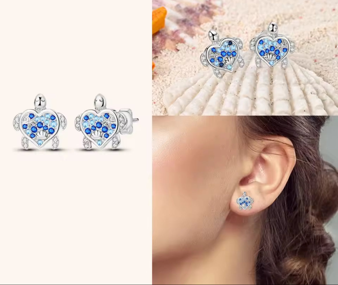 Boucles d’Oreilles Cœur en Argent 925 Certifié – Zircon Coloré Élégant 2025
