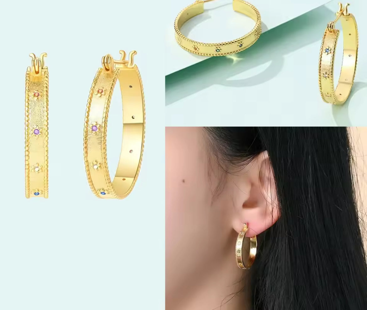 Boucles d’Oreilles Cœur en Argent 925 Certifié – Zircon Coloré Élégant 2025